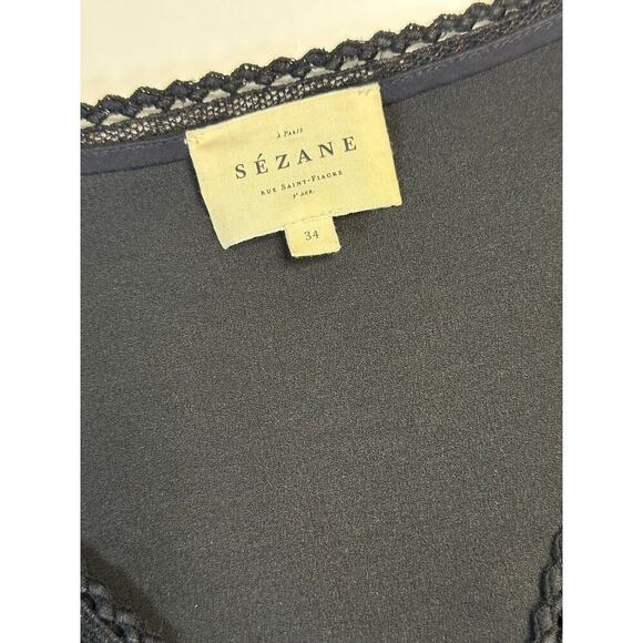 Sezane Valencia Blouse Black - Size 34 - XS/Small - Picture 6 of 8